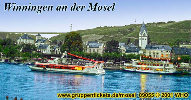 Moselschifffahrt Koblenz - Winningen Mosel-Fahrplan Tagesschifffahrt-Gruppentickets auf der Untermosel